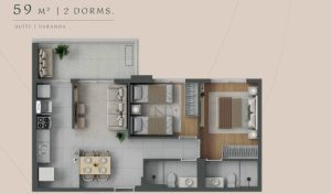 Torre Oasis - 59m² | 3 dorms.